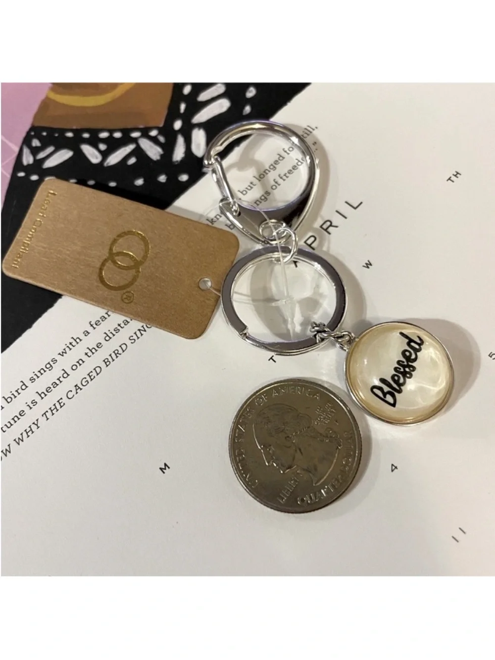 Blessed Keychain Purse Charm – Silver Inspirational